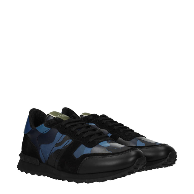 Valentino Garavani Blue Leather Low Tops Valentino Garavani
