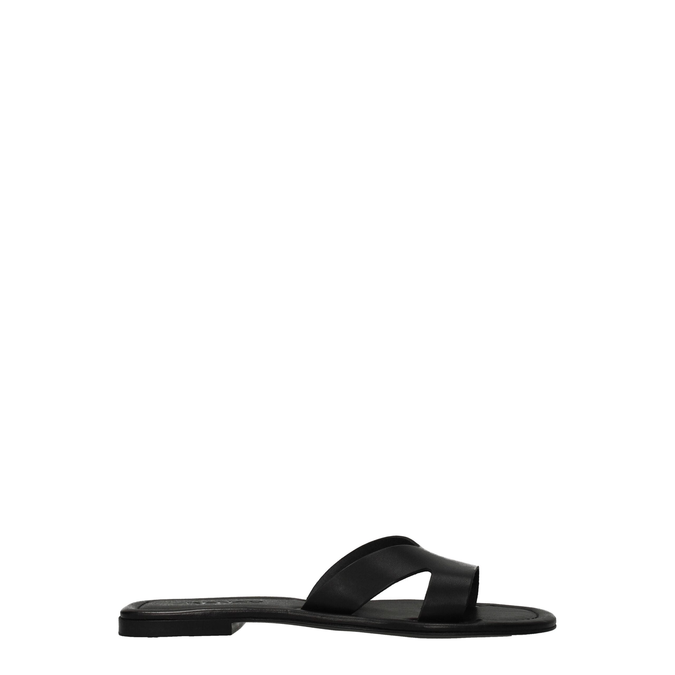 Kenzo Black Leather Slippers Sandals Kenzo