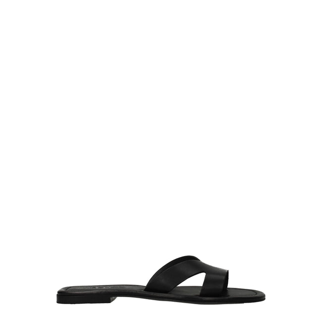 Kenzo Black Leather Slippers Sandals Kenzo