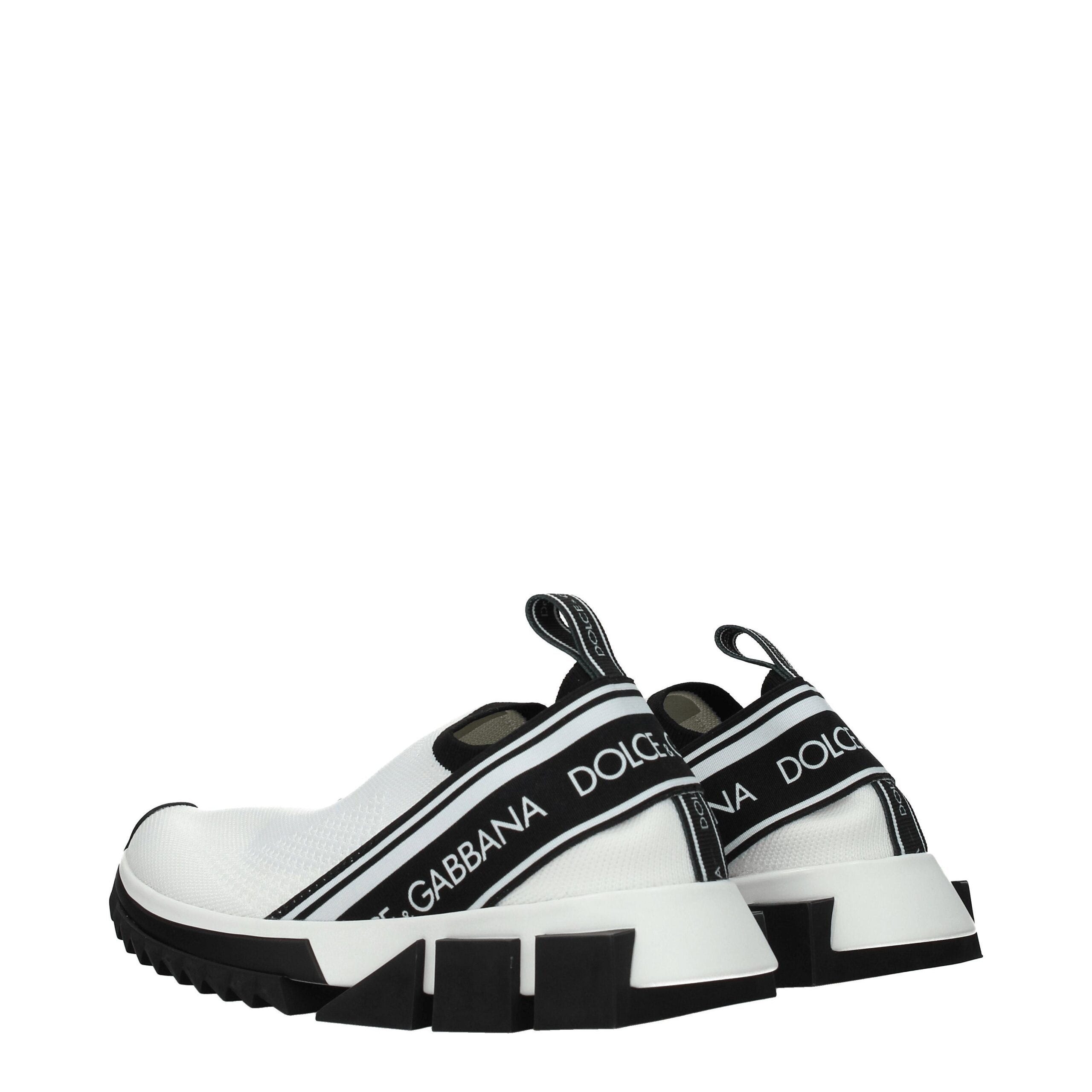 Dolce & Gabbana White Fabric Chunky Sneakers Dolce & Gabbana
