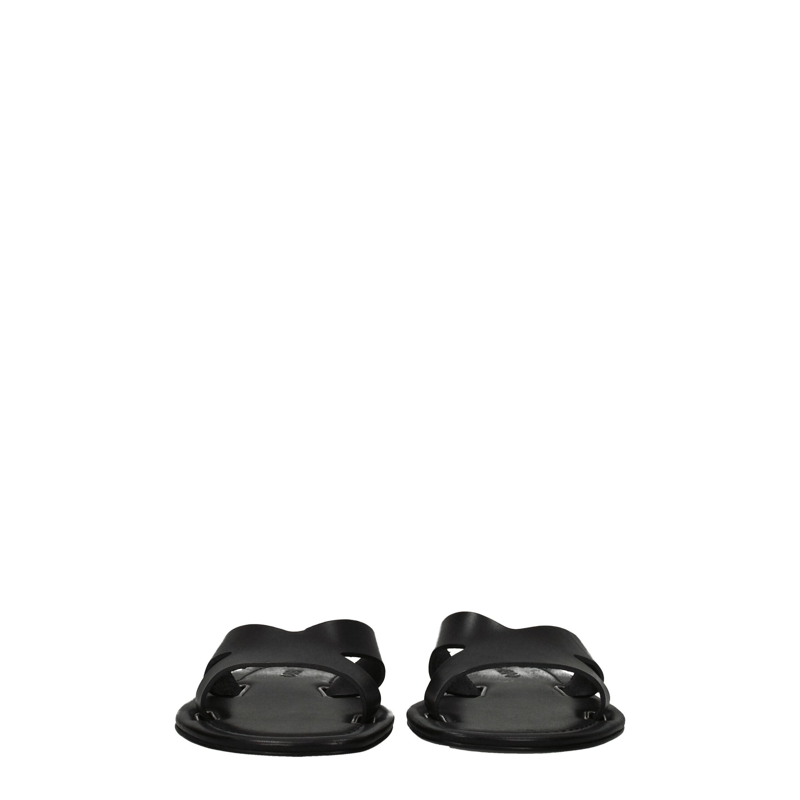 Kenzo Black Leather Slippers Sandals Kenzo