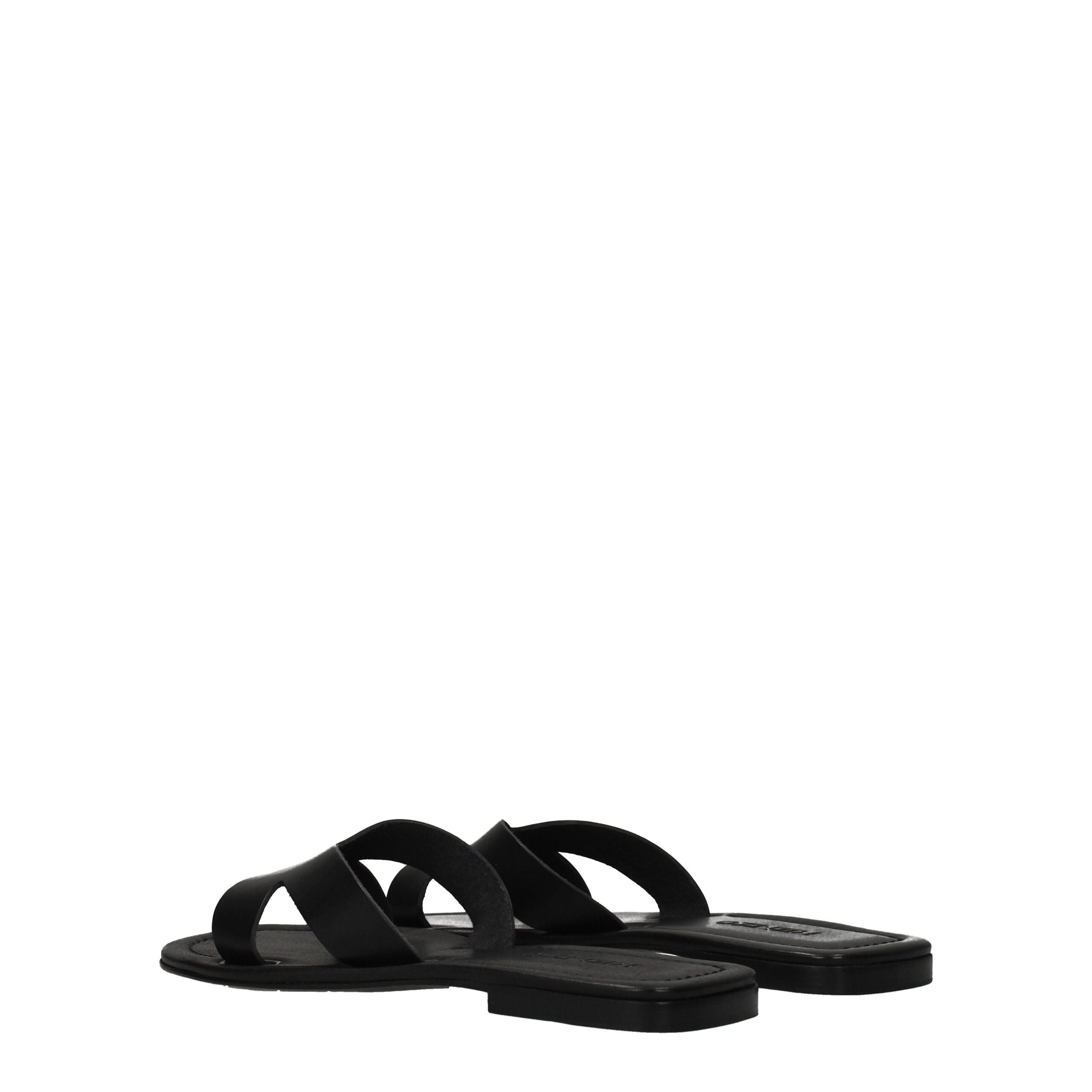 Kenzo Black Leather Slippers Sandals Kenzo