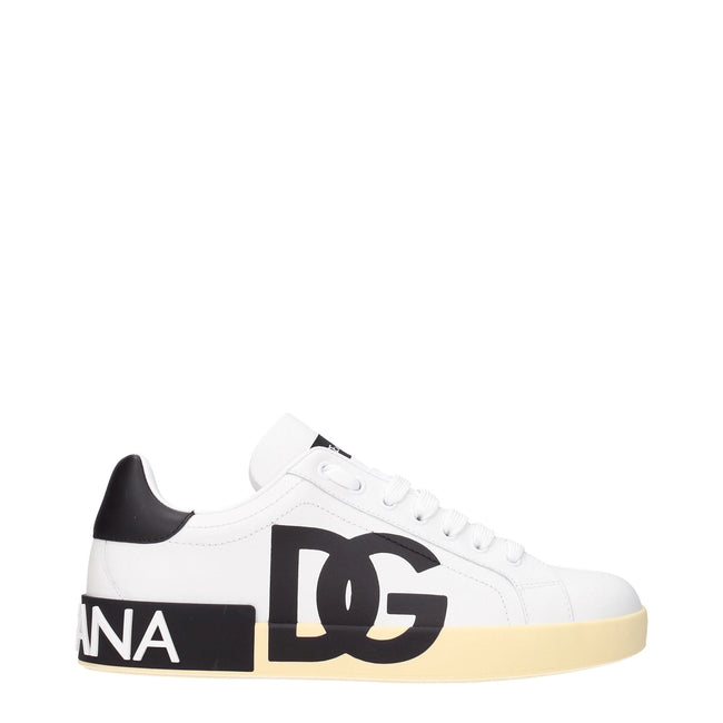 Dolce & Gabbana White Leather Low Tops Dolce & Gabbana