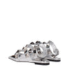 Valentino Garavani Gray Leather Flat Sandals Valentino Garavani