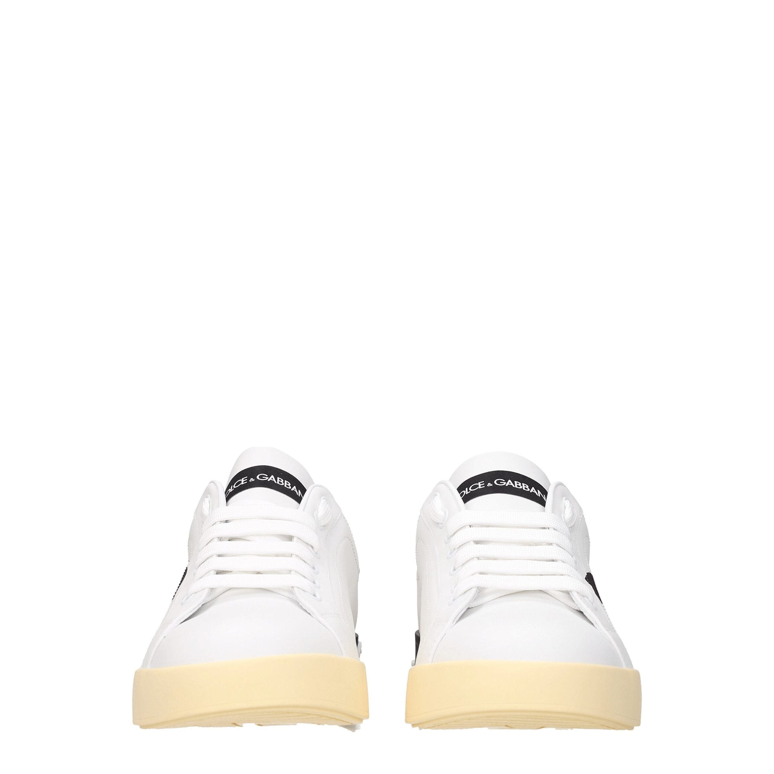 Dolce & Gabbana White Leather Low Tops Dolce & Gabbana
