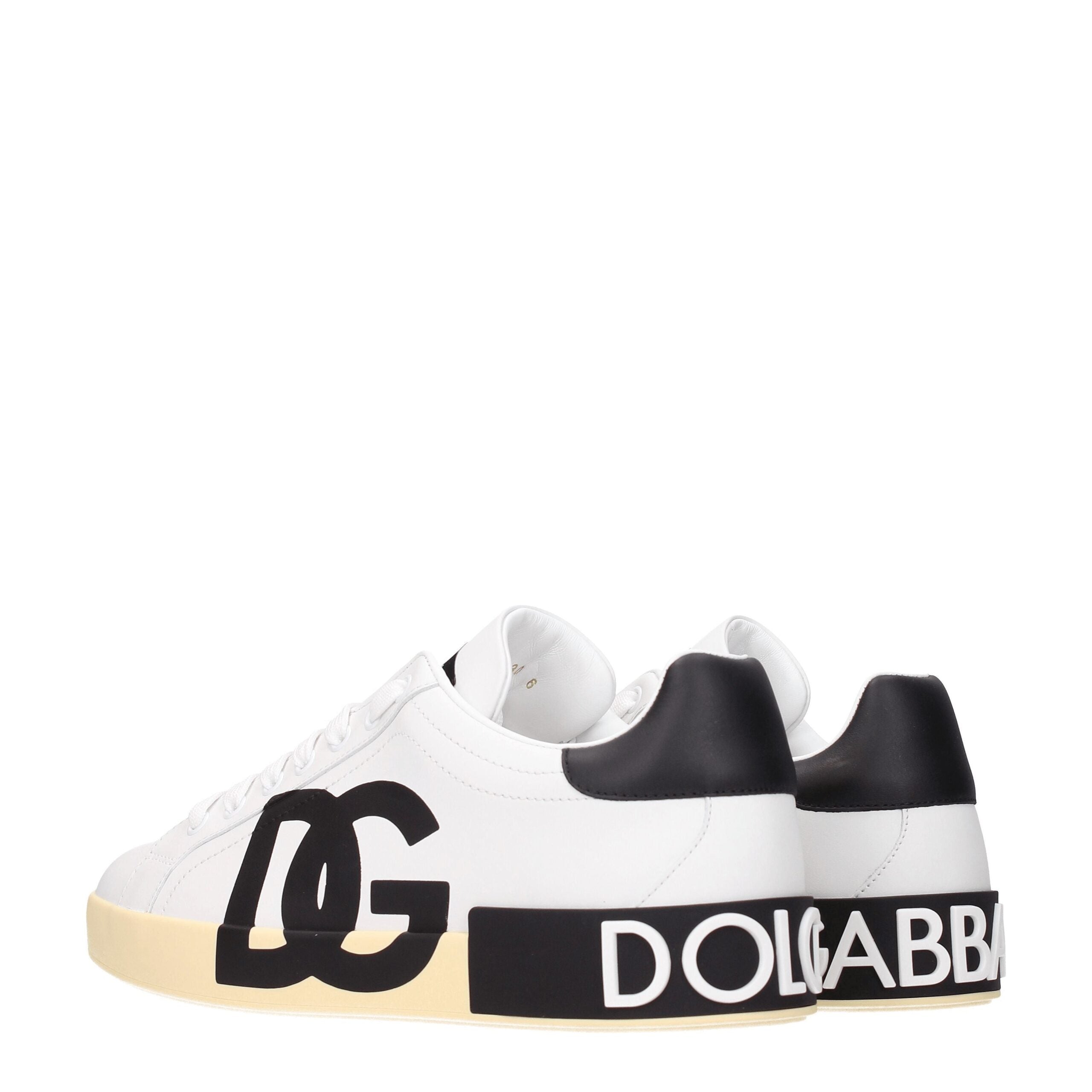 Dolce & Gabbana White Leather Low Tops Dolce & Gabbana