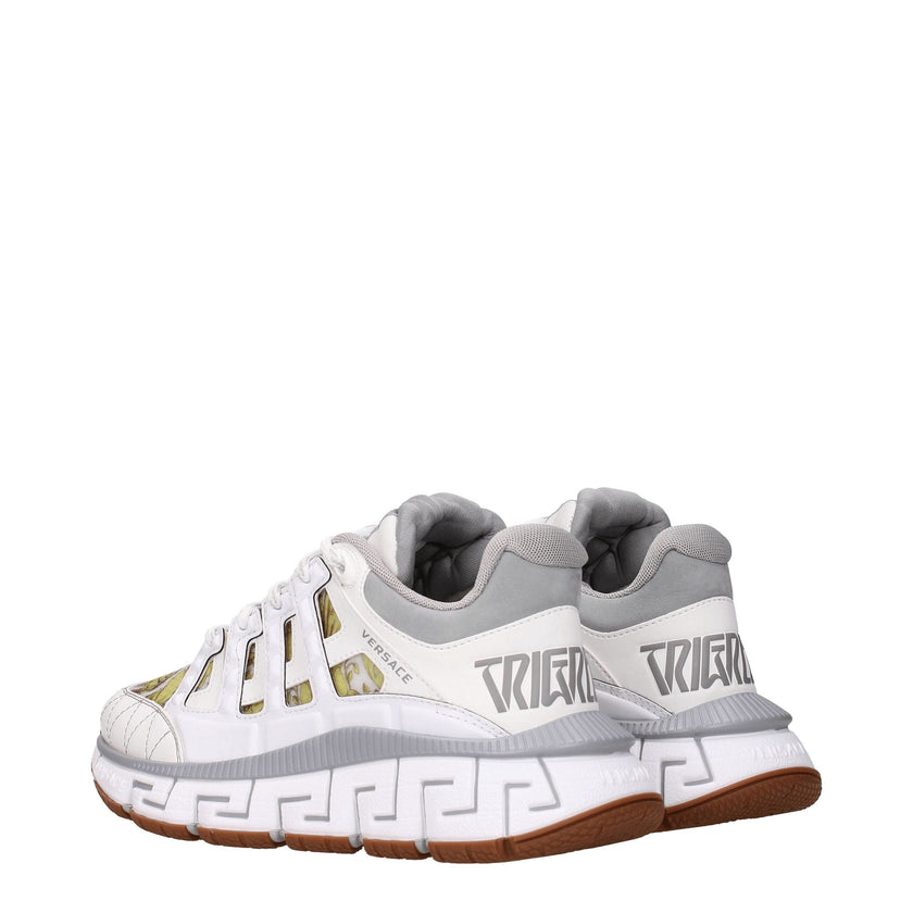 Versace White Leather Athletic Sneakers Versace