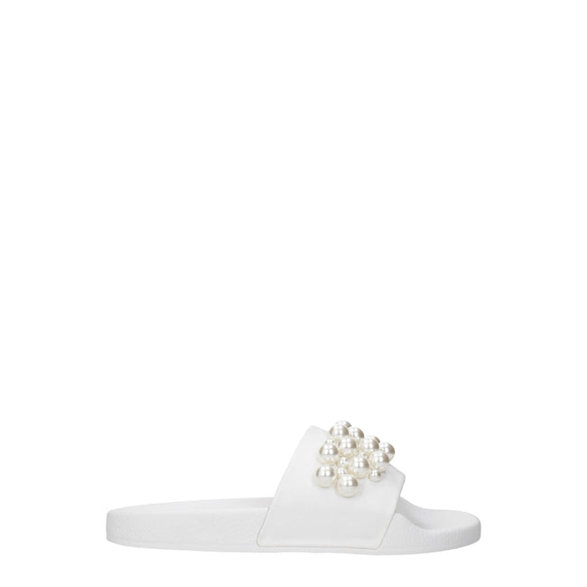 Stuart Weitzman White Leather Slippers Sandals Stuart Weitzman