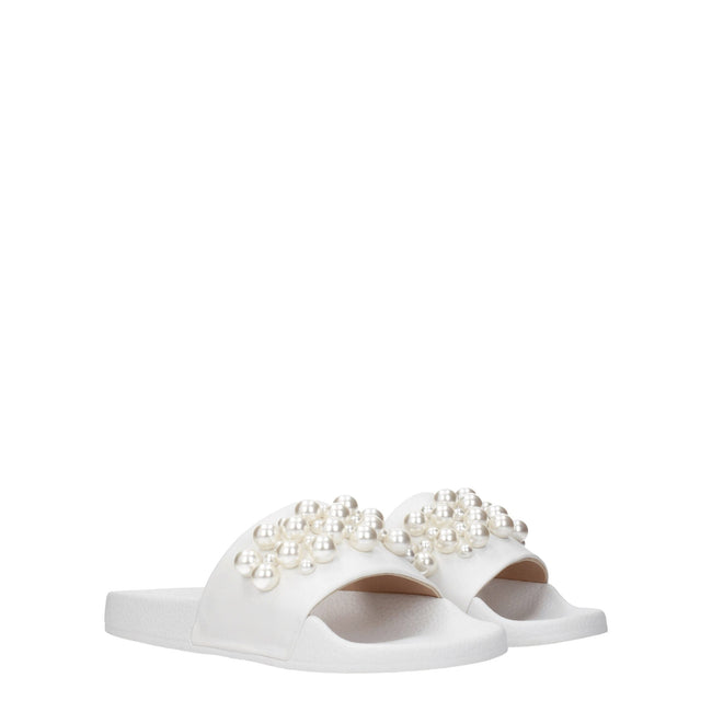 Stuart Weitzman White Leather Slippers Sandals Stuart Weitzman