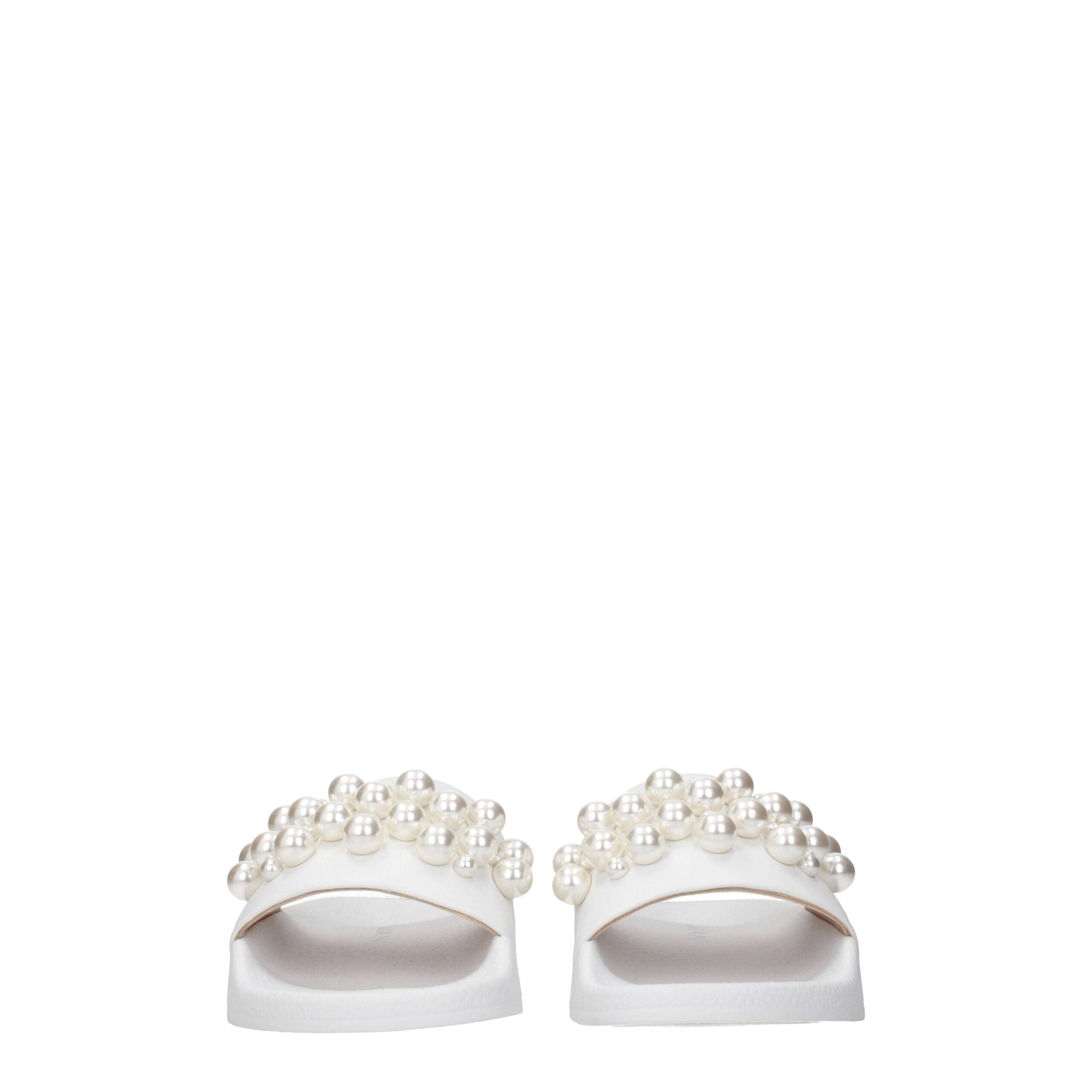 Stuart Weitzman White Leather Slippers Sandals Stuart Weitzman