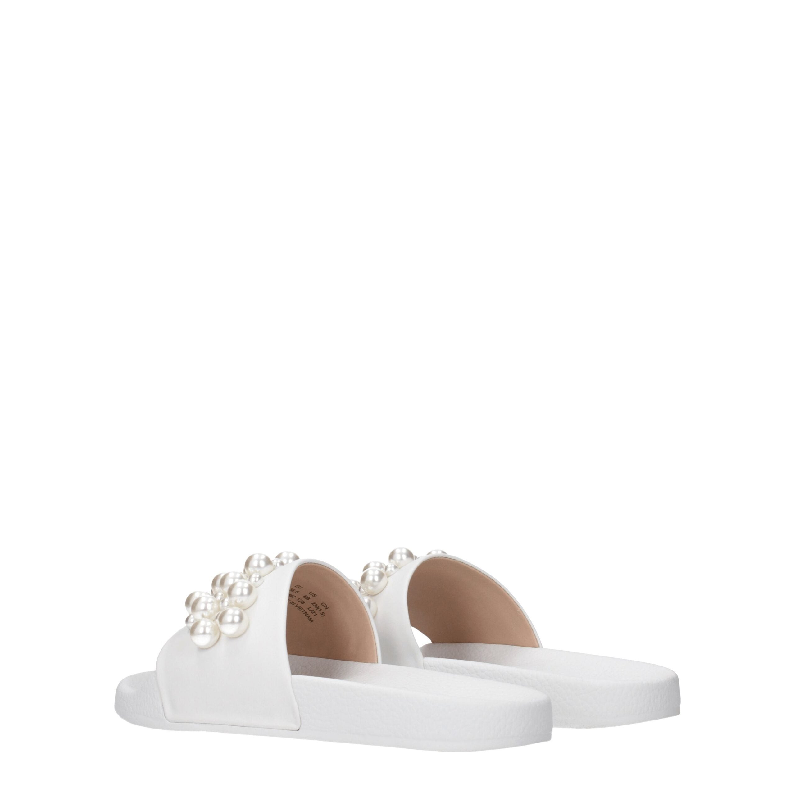 Stuart Weitzman White Leather Slippers Sandals Stuart Weitzman