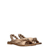 Stuart Weitzman Gold Leather Flat Sandals Stuart Weitzman