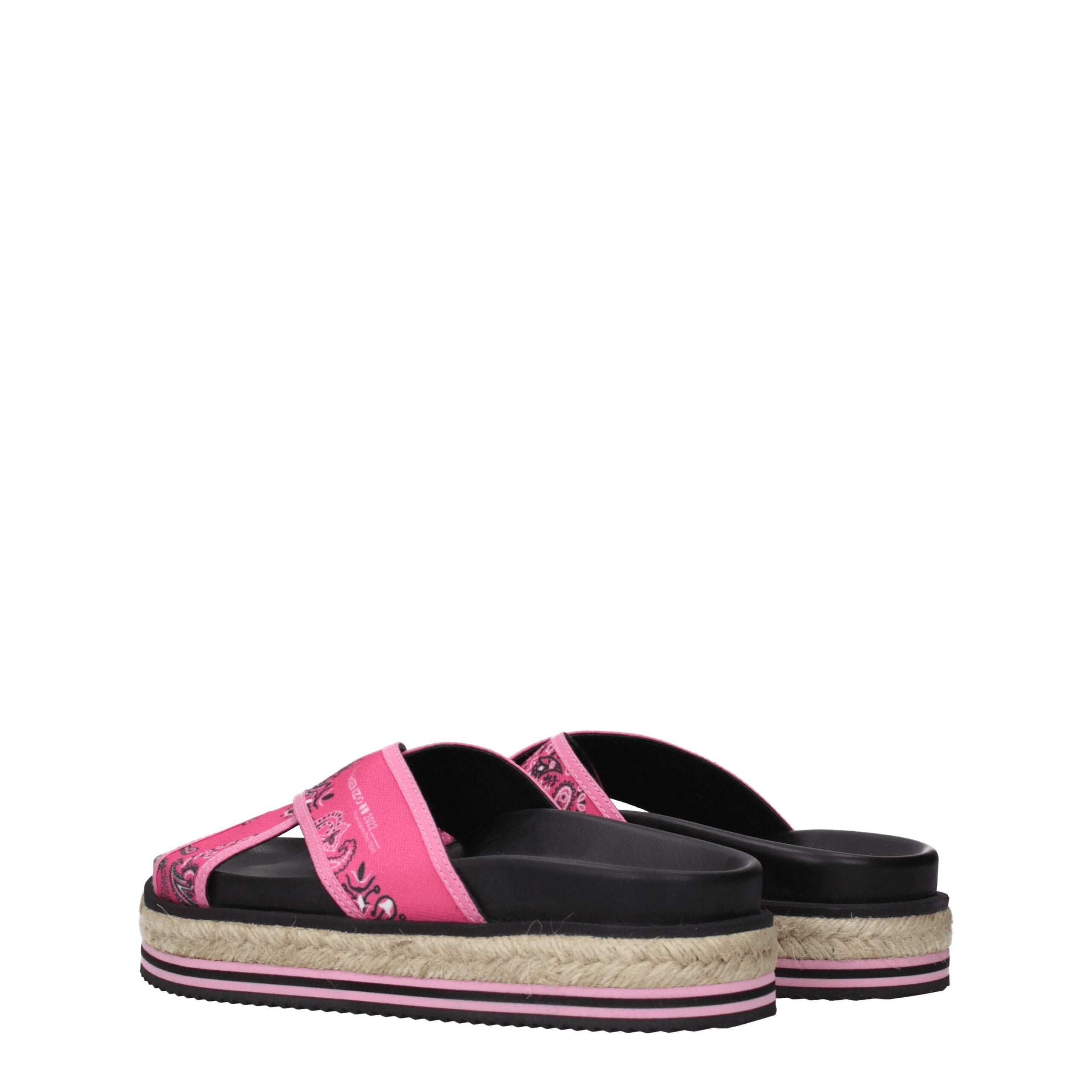 Kenzo Pink Fabric Slippers Sandals Kenzo