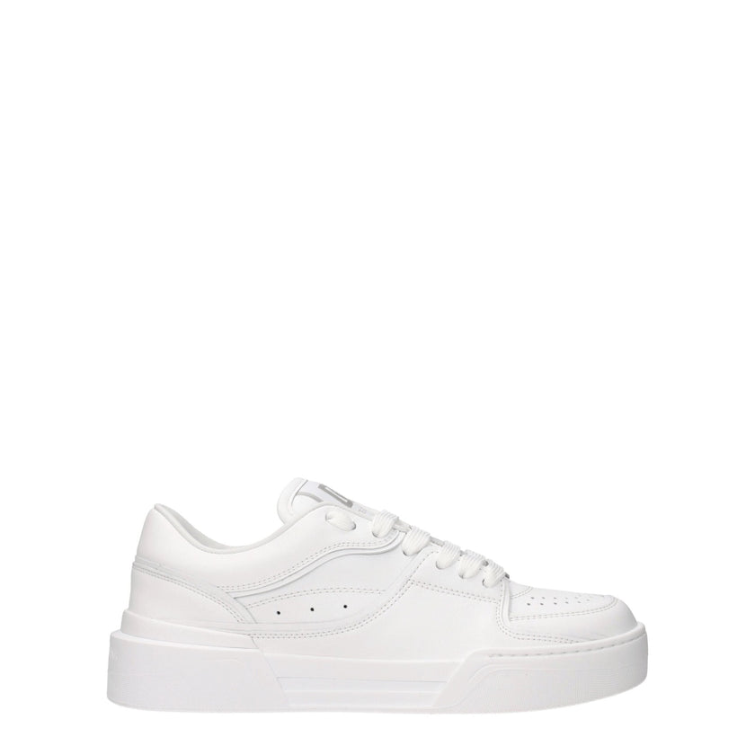 Dolce & Gabbana White Leather Low Top Sneakers
