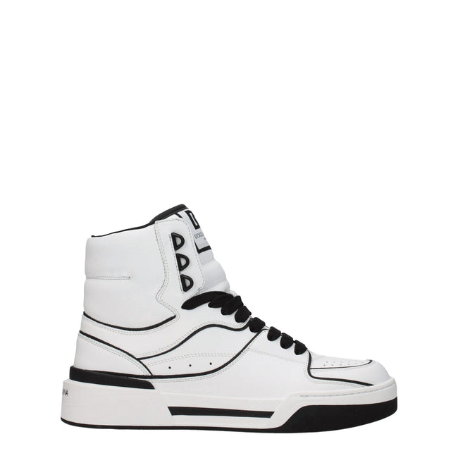 Dolce & Gabbana White Leather High Tops Dolce & Gabbana