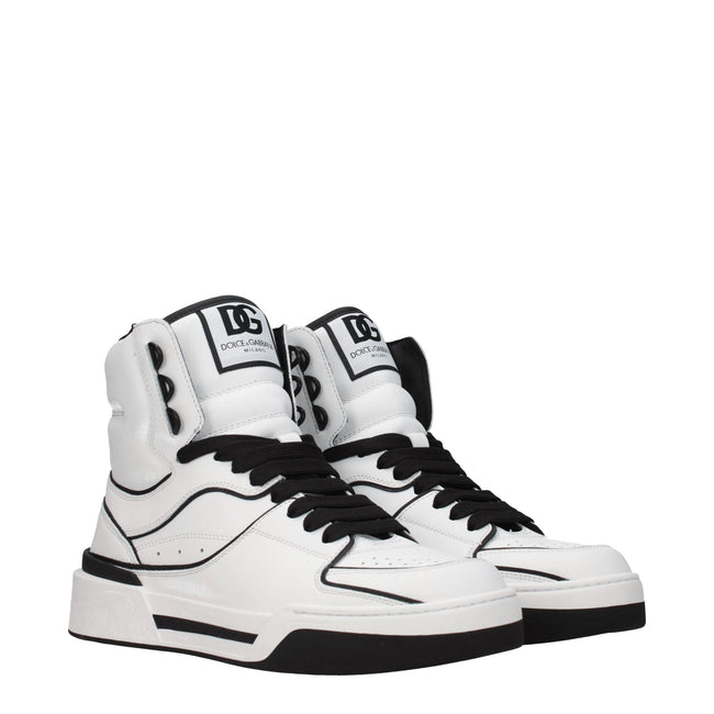 Dolce & Gabbana White Leather High Tops Dolce & Gabbana