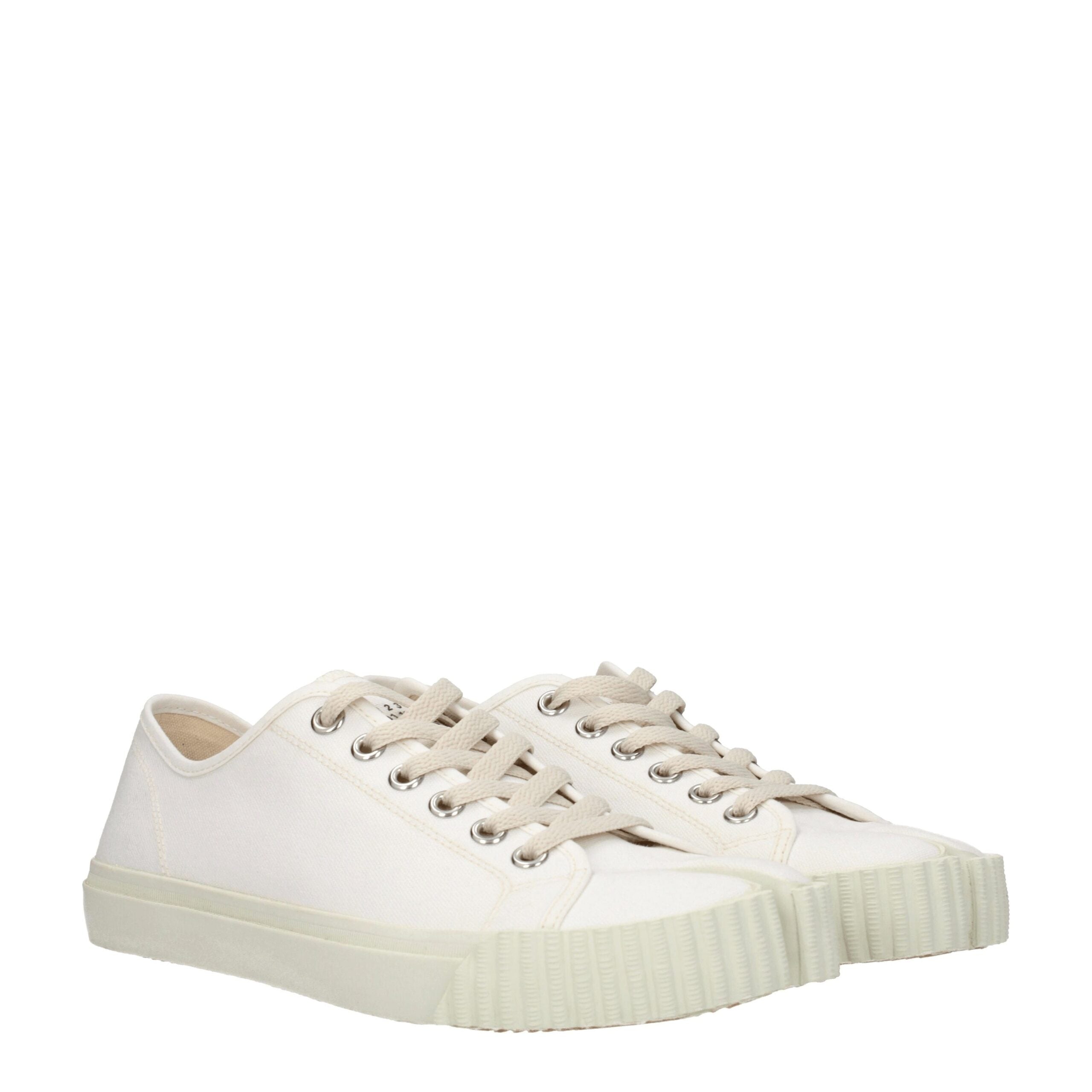 Maison Margiela White Fabric Low Tops Maison Margiela