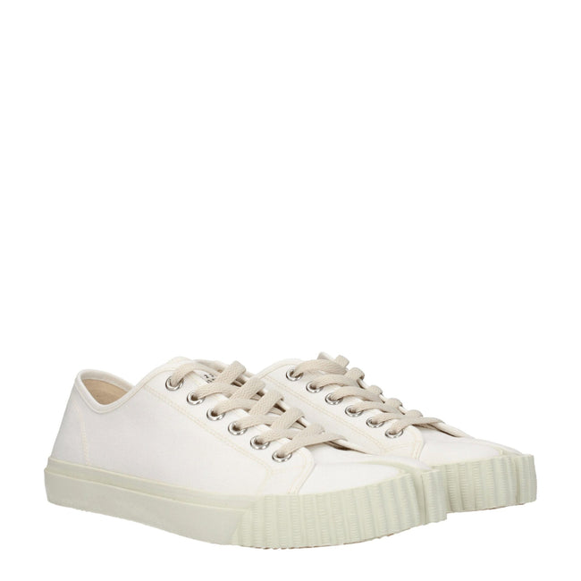 Maison Margiela White Fabric Low Tops Maison Margiela