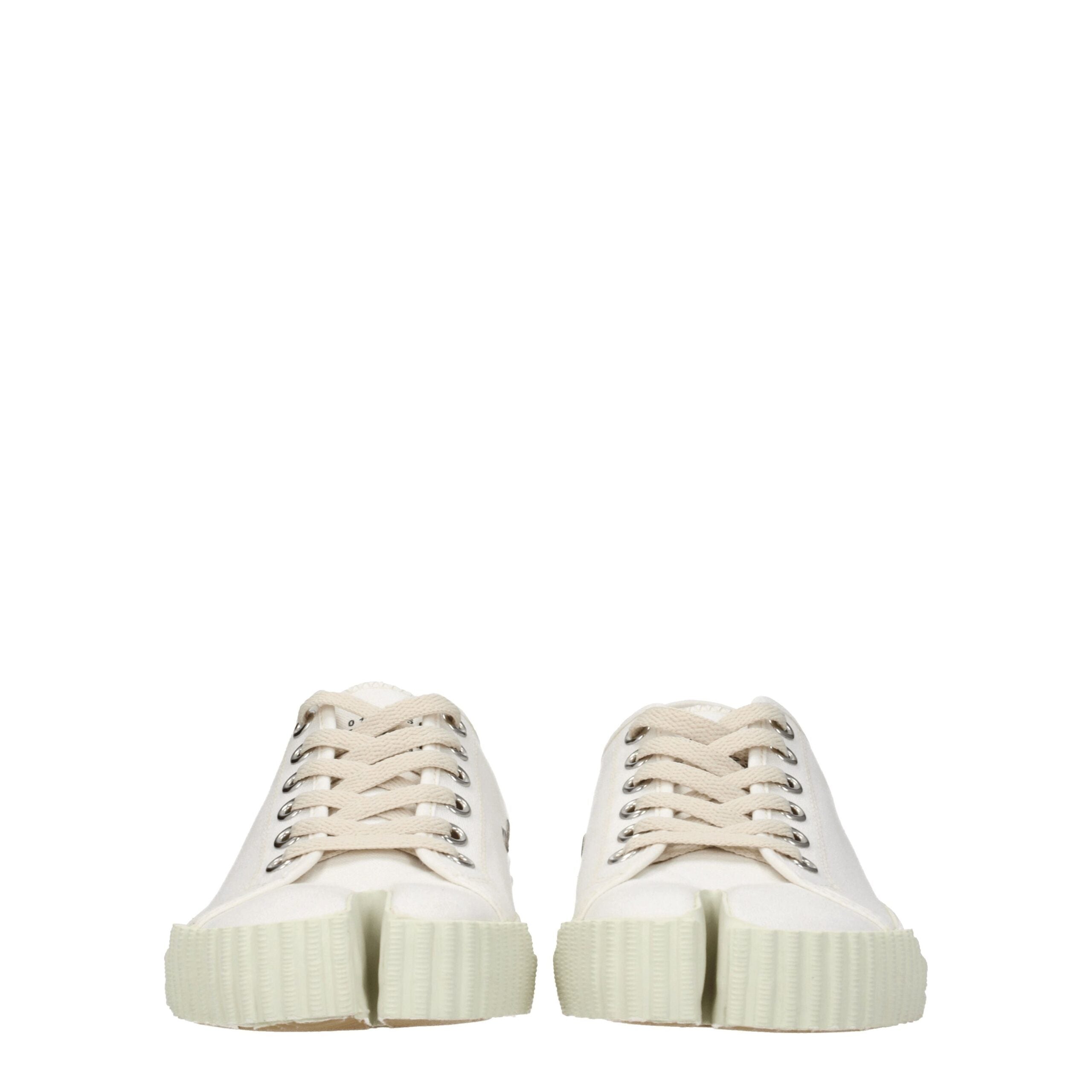 Maison Margiela White Fabric Low Tops Maison Margiela