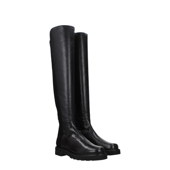 Stuart Weitzman Black Leather Over The Knee Stuart Weitzman
