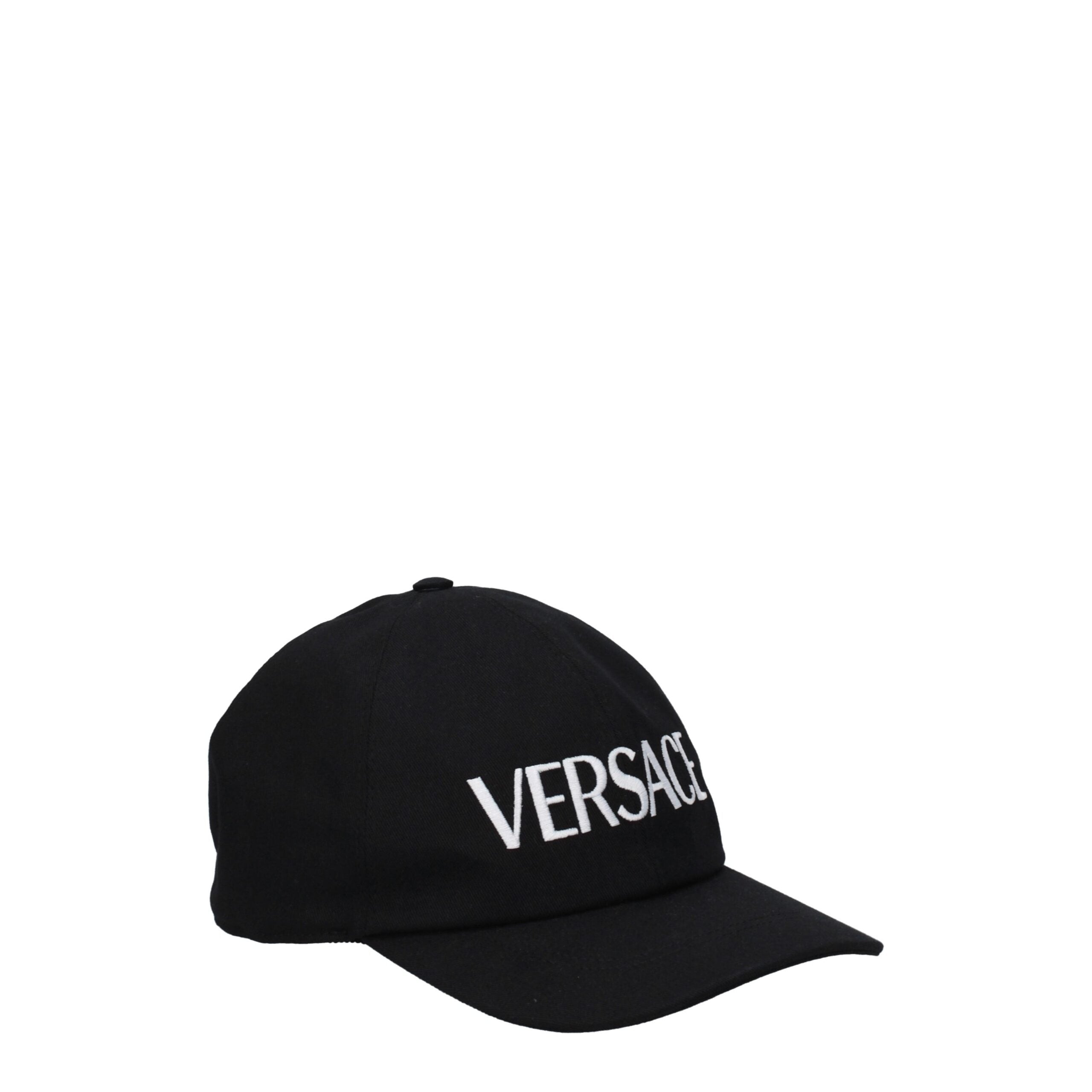 Versace Black Cotton Caps (Baseball Hat) Versace