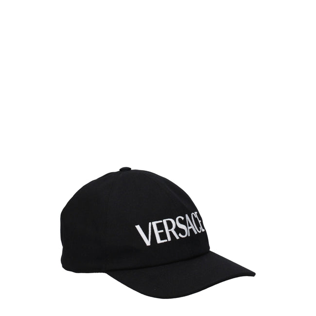 Versace Black Cotton Caps (Baseball Hat) Versace