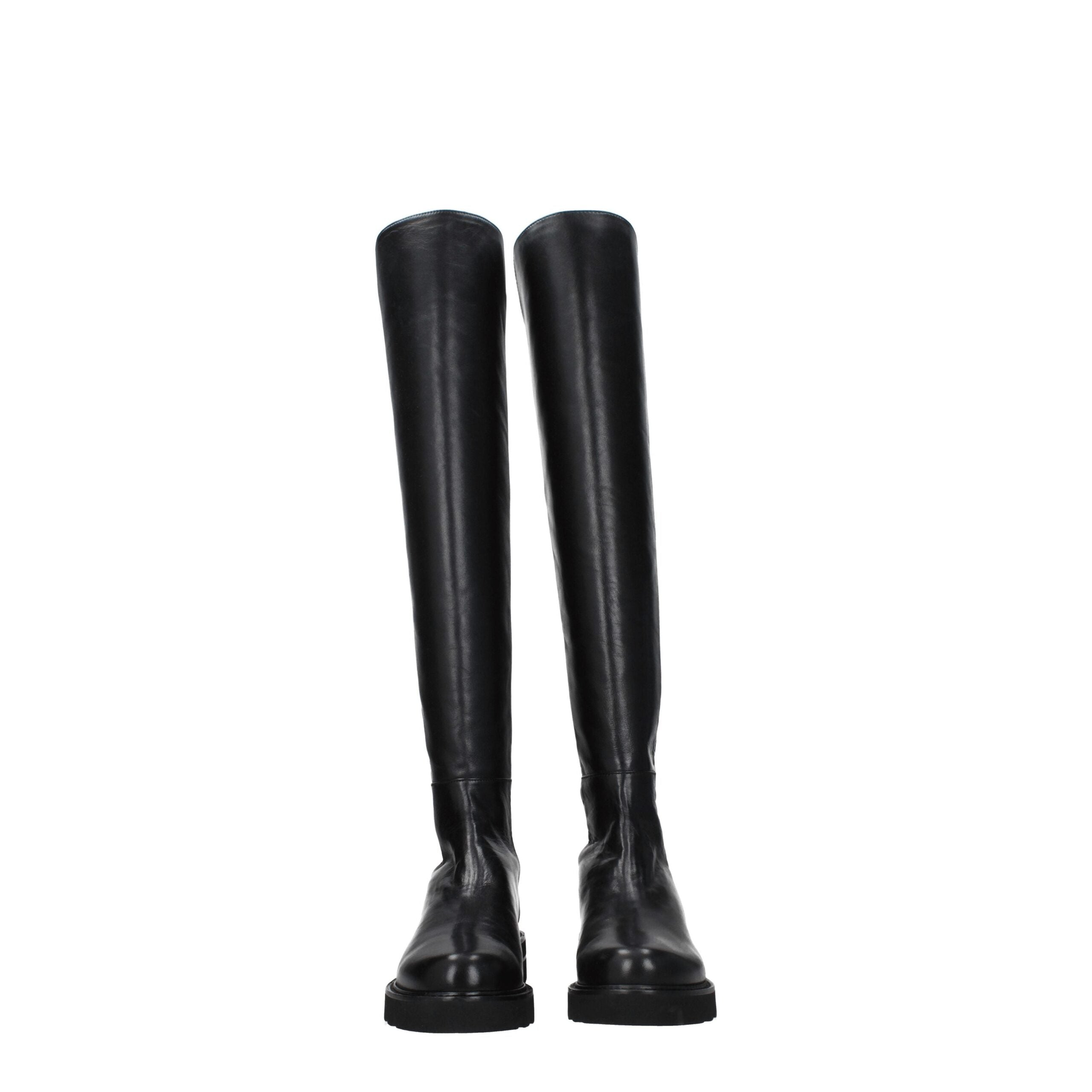 Stuart Weitzman Black Leather Over The Knee Stuart Weitzman