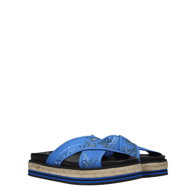 Kenzo Blue Fabric Slippers Sandals Kenzo