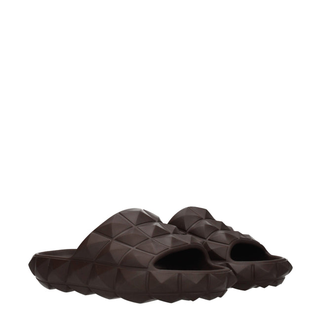 Valentino Garavani Brown Cotton Slippers Sandals Valentino Garavani