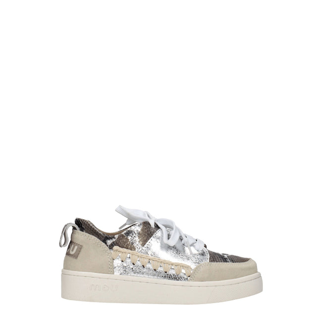 Mou Gray Leather Low Tops Mou
