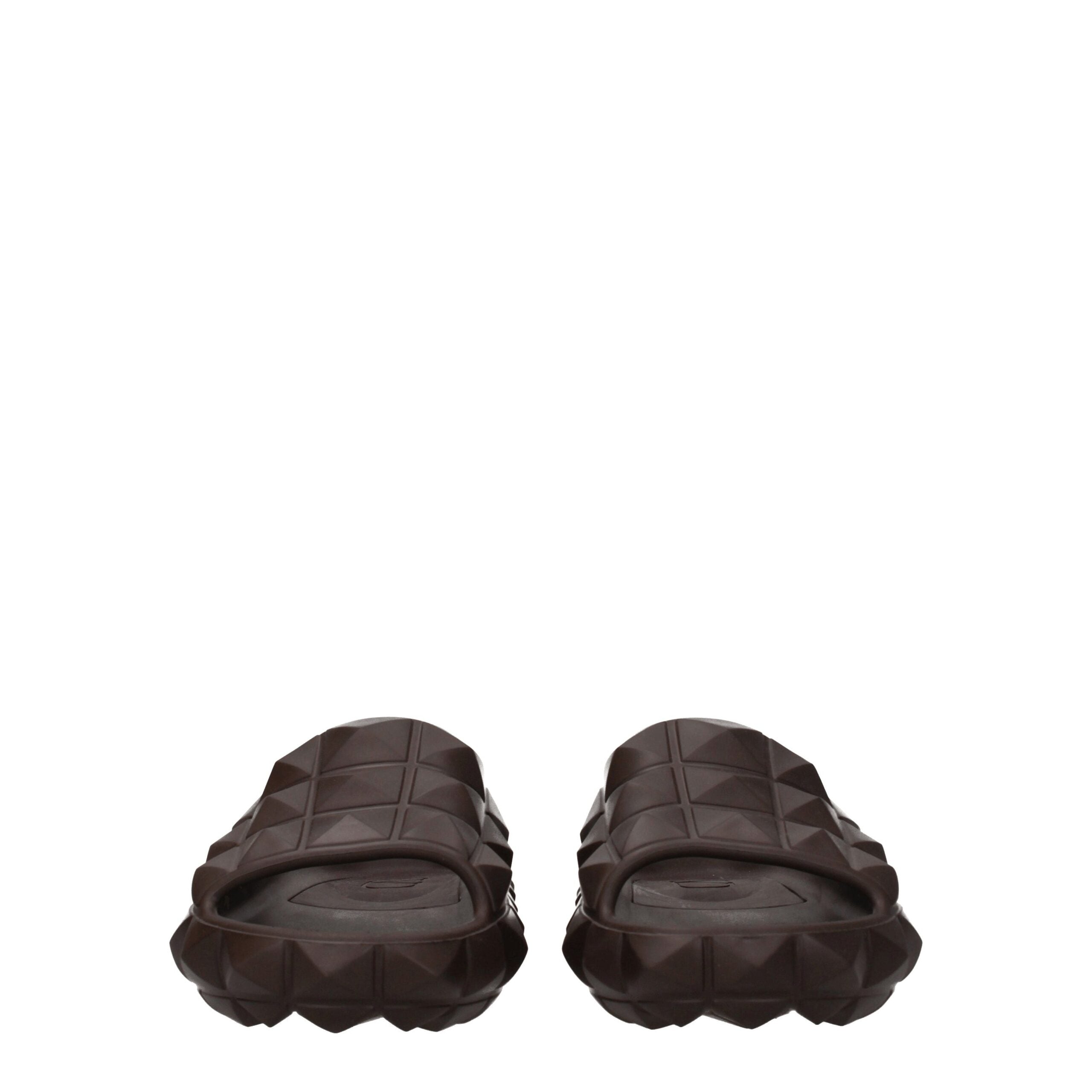 Valentino Garavani Brown Cotton Slippers Sandals Valentino Garavani