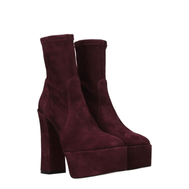 Stuart Weitzman Purple Leather Ankle Boots Stuart Weitzman