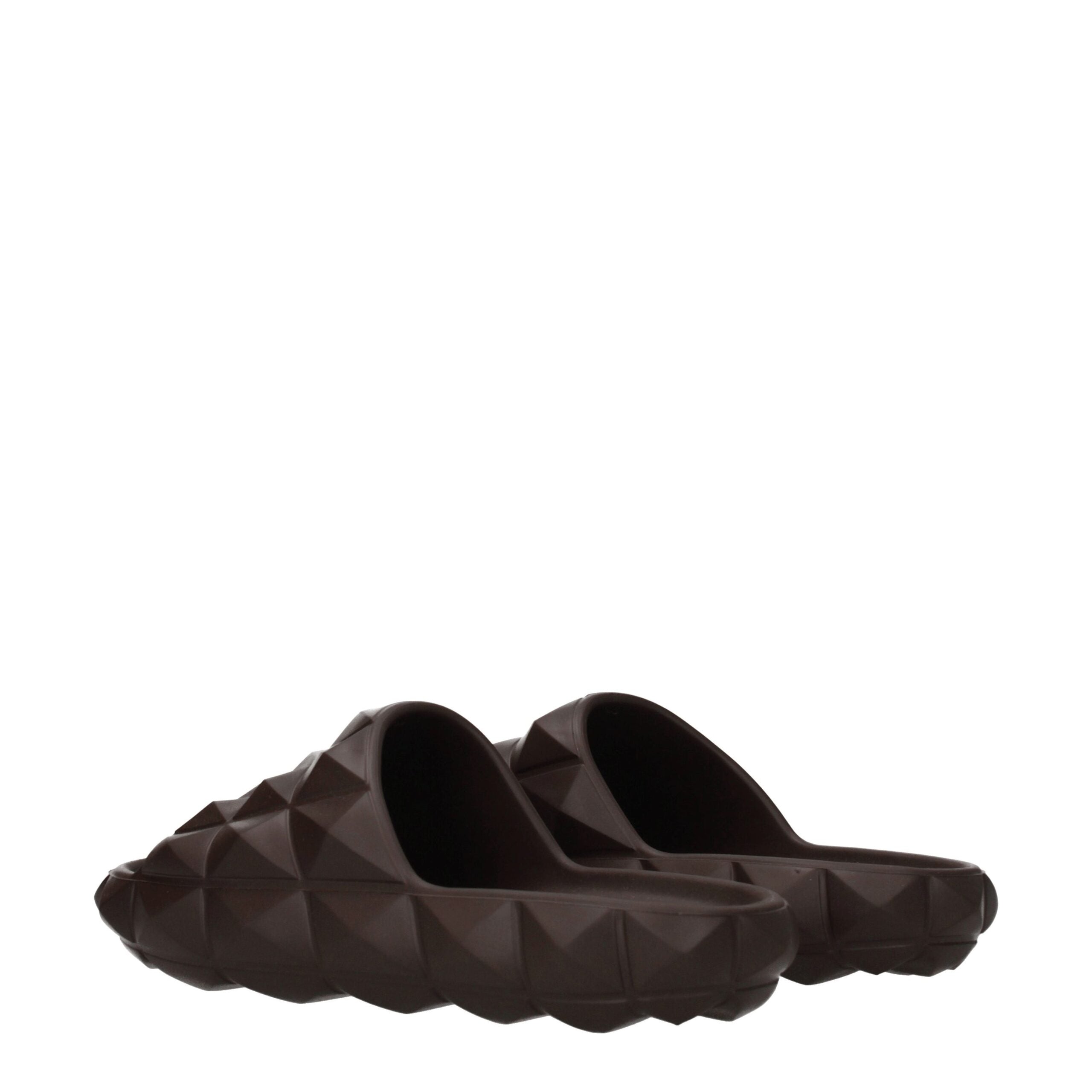Valentino Garavani Brown Cotton Slippers Sandals Valentino Garavani