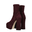 Stuart Weitzman Purple Leather Ankle Boots Stuart Weitzman