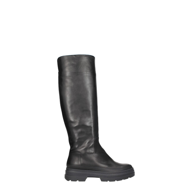Max Mara Black Leather Over The Knee Max Mara