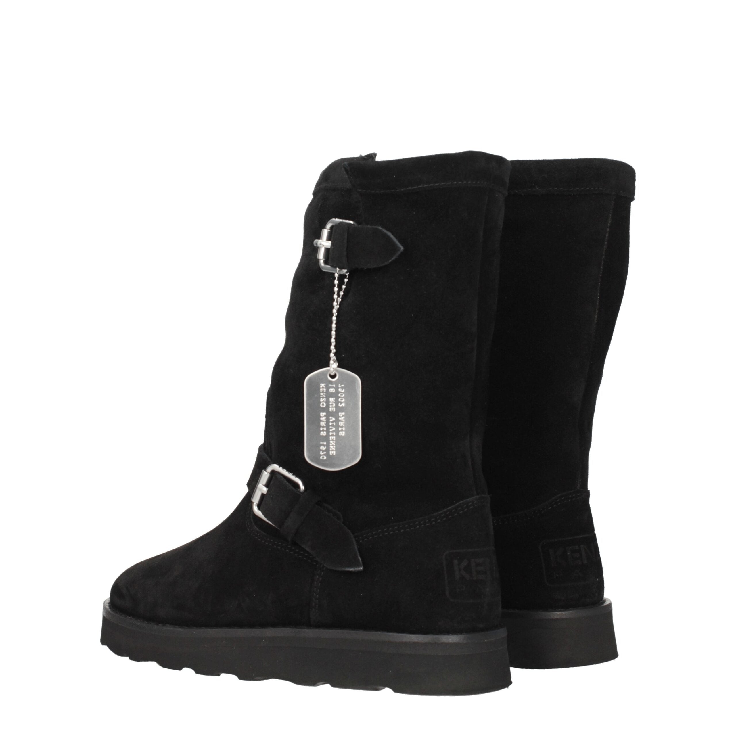 Kenzo Black Leather Ankle Boots Kenzo