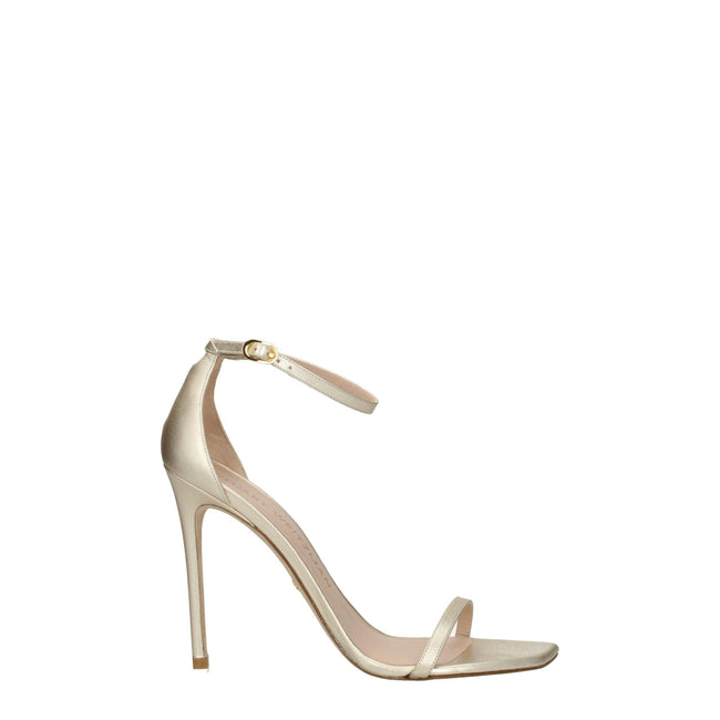 Stuart Weitzman Gold Leather Stiletto Heels Sandals Stuart Weitzman