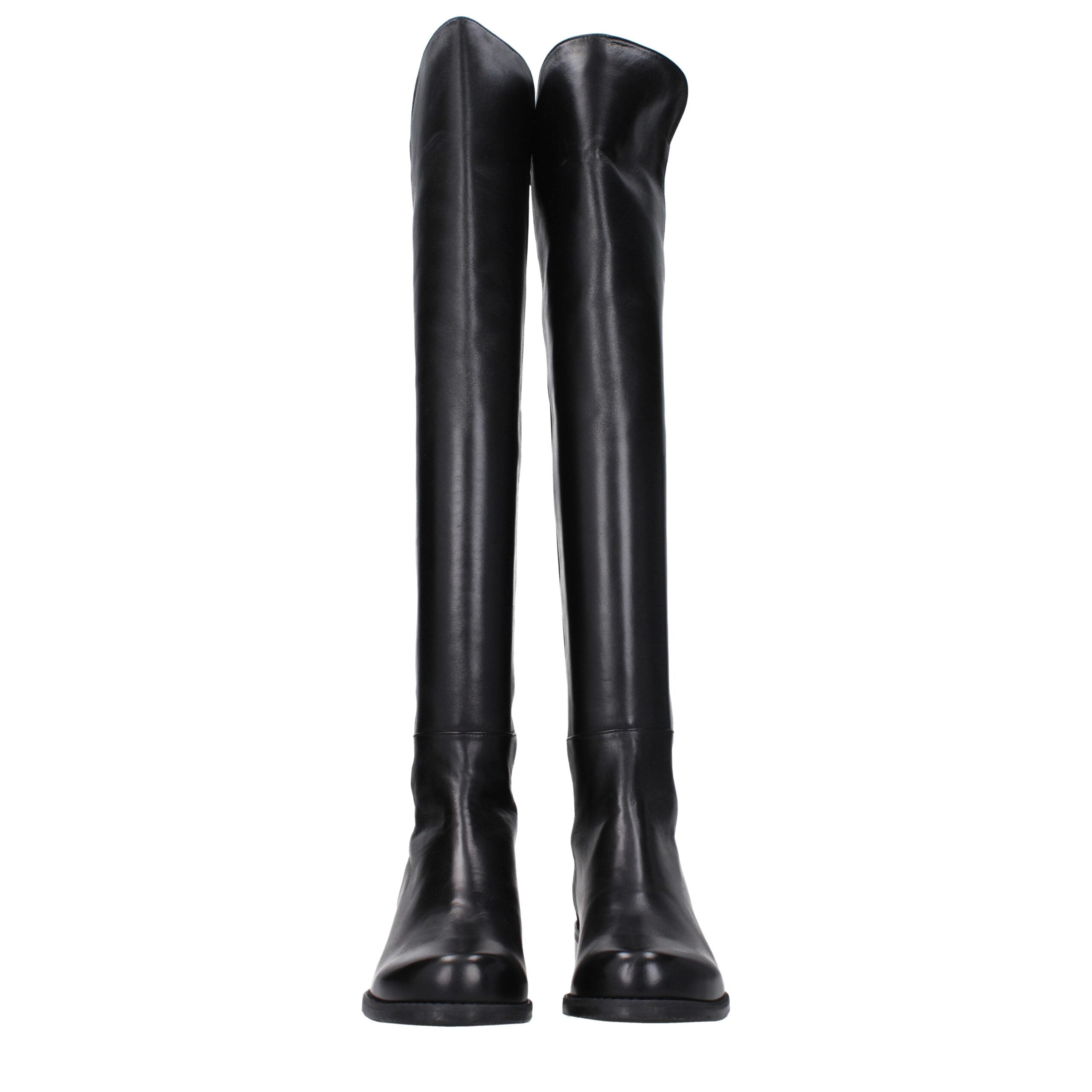 Stuart Weitzman Black Leather Over The Knee Stuart Weitzman