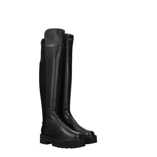 Stuart Weitzman Black Leather Over The Knee Stuart Weitzman