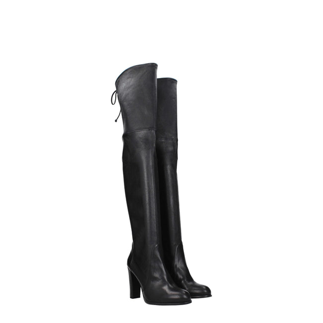 Stuart Weitzman Black Leather Over The Knee Stuart Weitzman