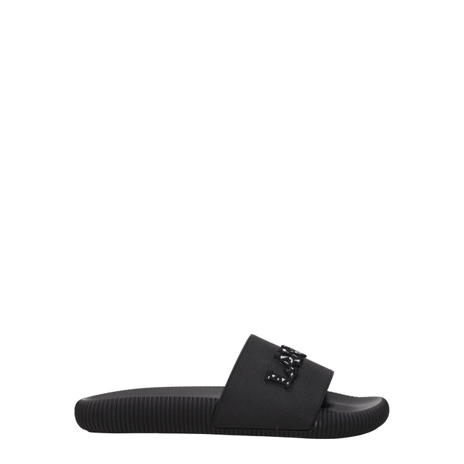 Lanvin Black Cotton Slippers Sandals Lanvin