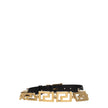 Versace Black Leather Regular Belts Versace
