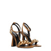 Versace Brown Leather Stiletto Heels Sandals Versace