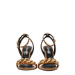 Versace Brown Leather Stiletto Heels Sandals Versace