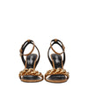 Versace Brown Leather Stiletto Heels Sandals Versace