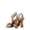 Versace Brown Leather Stiletto Heels Sandals Versace