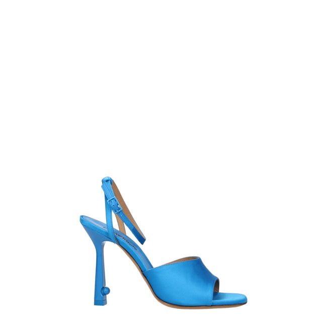 Off-White Blue Satin Stiletto Heels Sandals Off-White