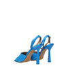 Off-White Blue Satin Stiletto Heels Sandals Off-White