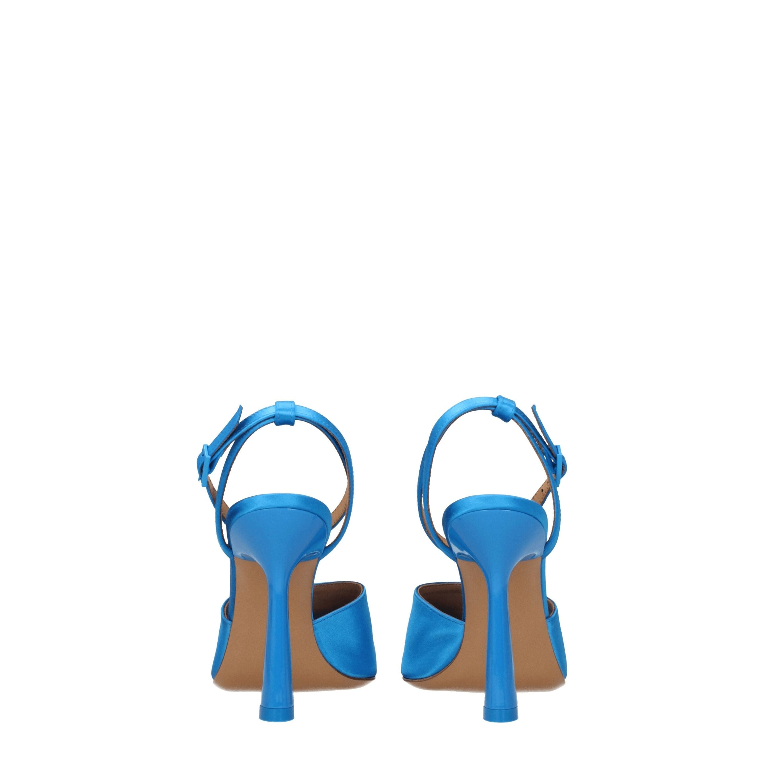Off-White Blue Satin Stiletto Heels Sandals Off-White