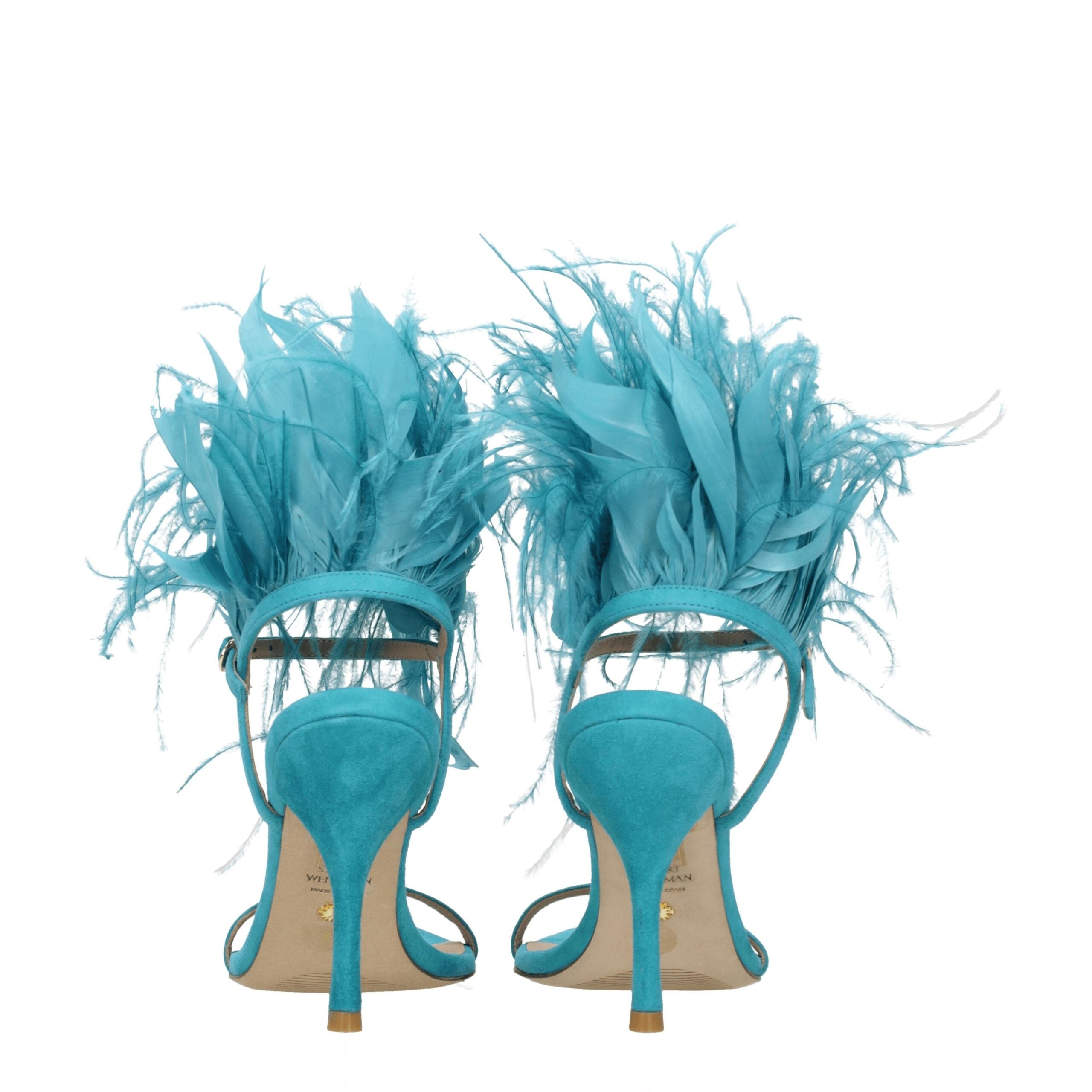 Stuart Weitzman Green Leather Stiletto Heels Sandals Stuart Weitzman